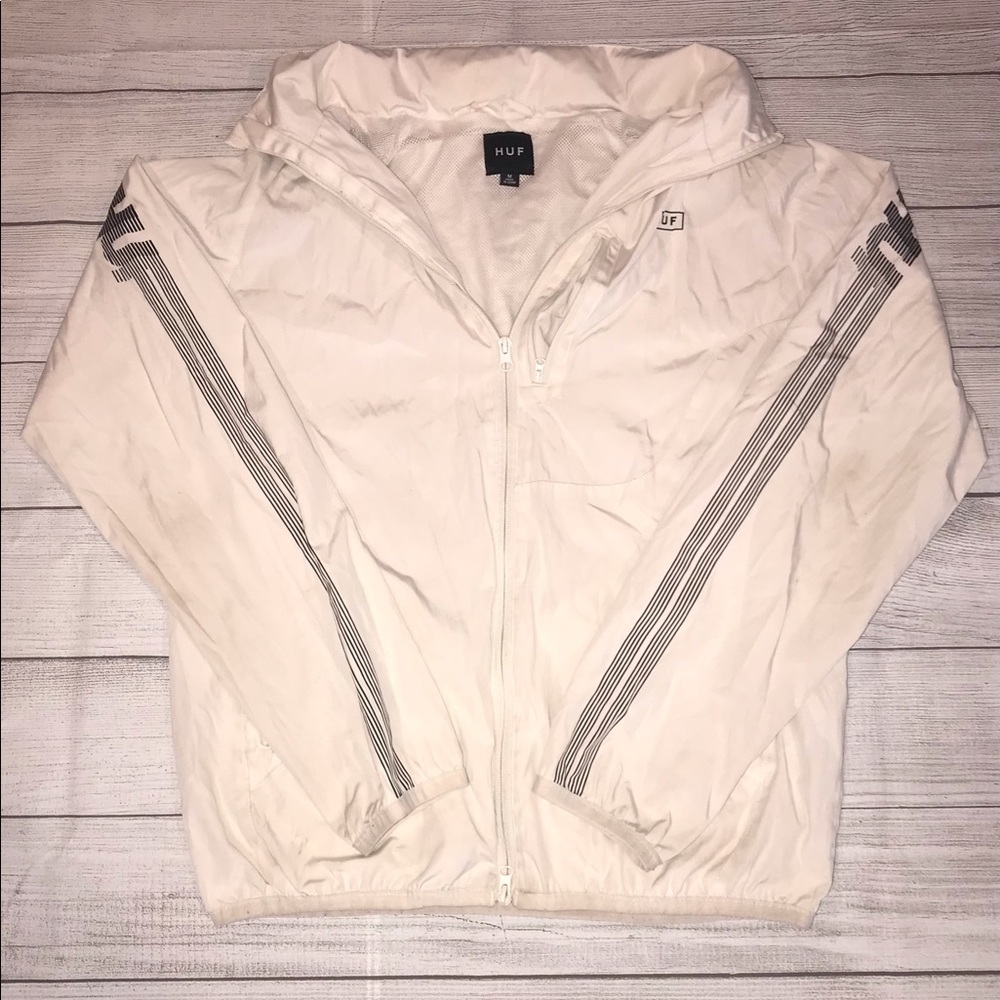 HUF White Jacket Hidden Hood Size M